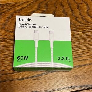 Belkin Green and White USB-C to USB-C Cable 3.3 ft